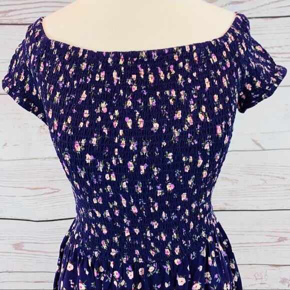 Mossimo elastic top on or off shoulder purple - Picture 2 of 7